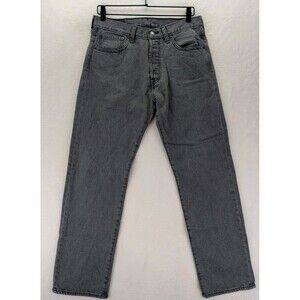 Levi's 501 Button Fly Red Tab Jeans Men's 31x30 Gray Wash Denim Cotton